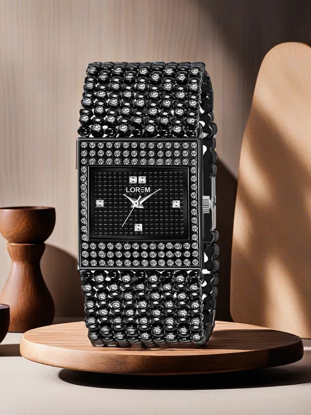 

LOREM Women Dial & Bracelet Style Straps Digital Watch LR286-A, Black