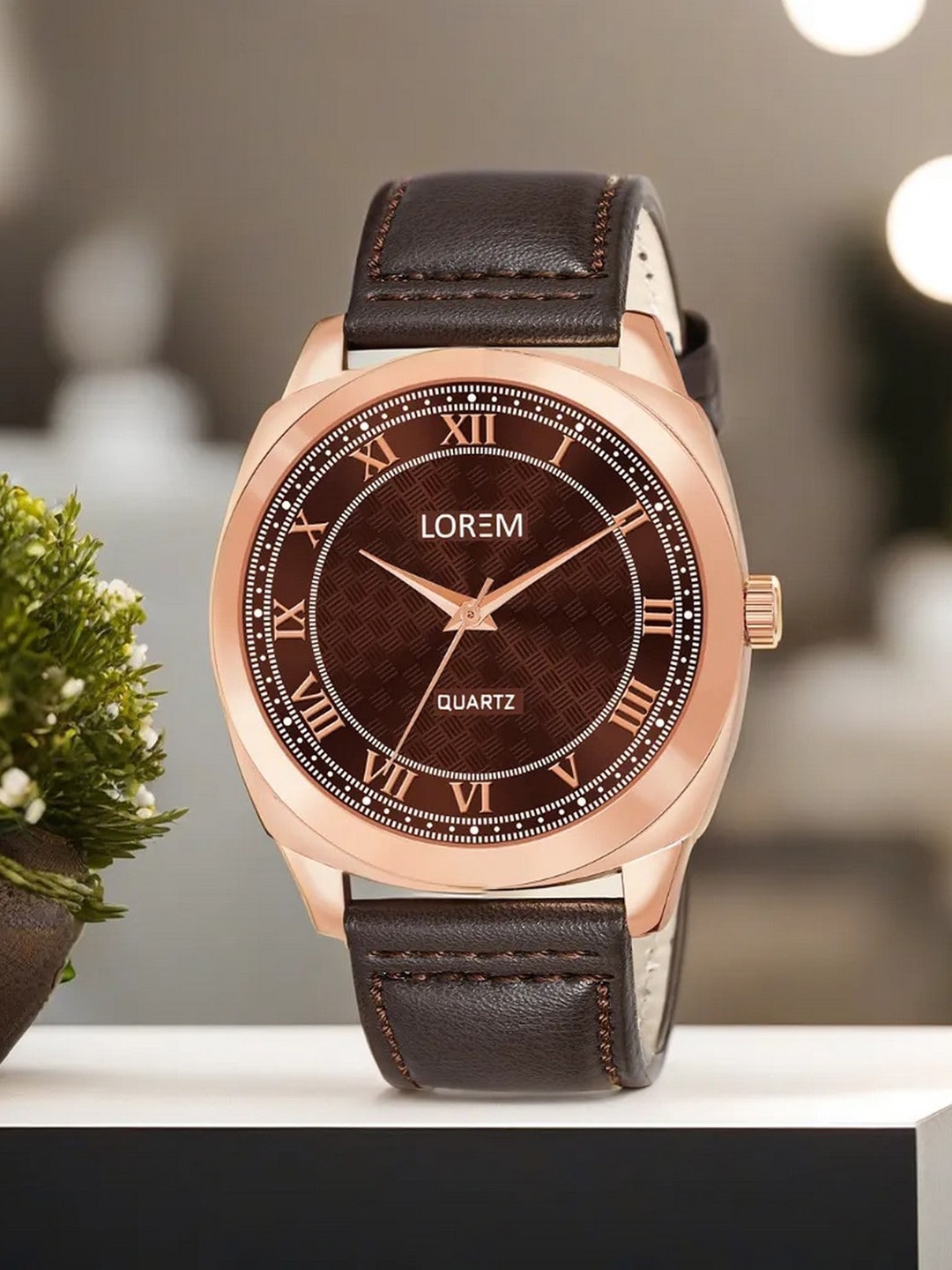

LOREM Men Printed Dial & Straps Analogue Watch LR89-A, Brown