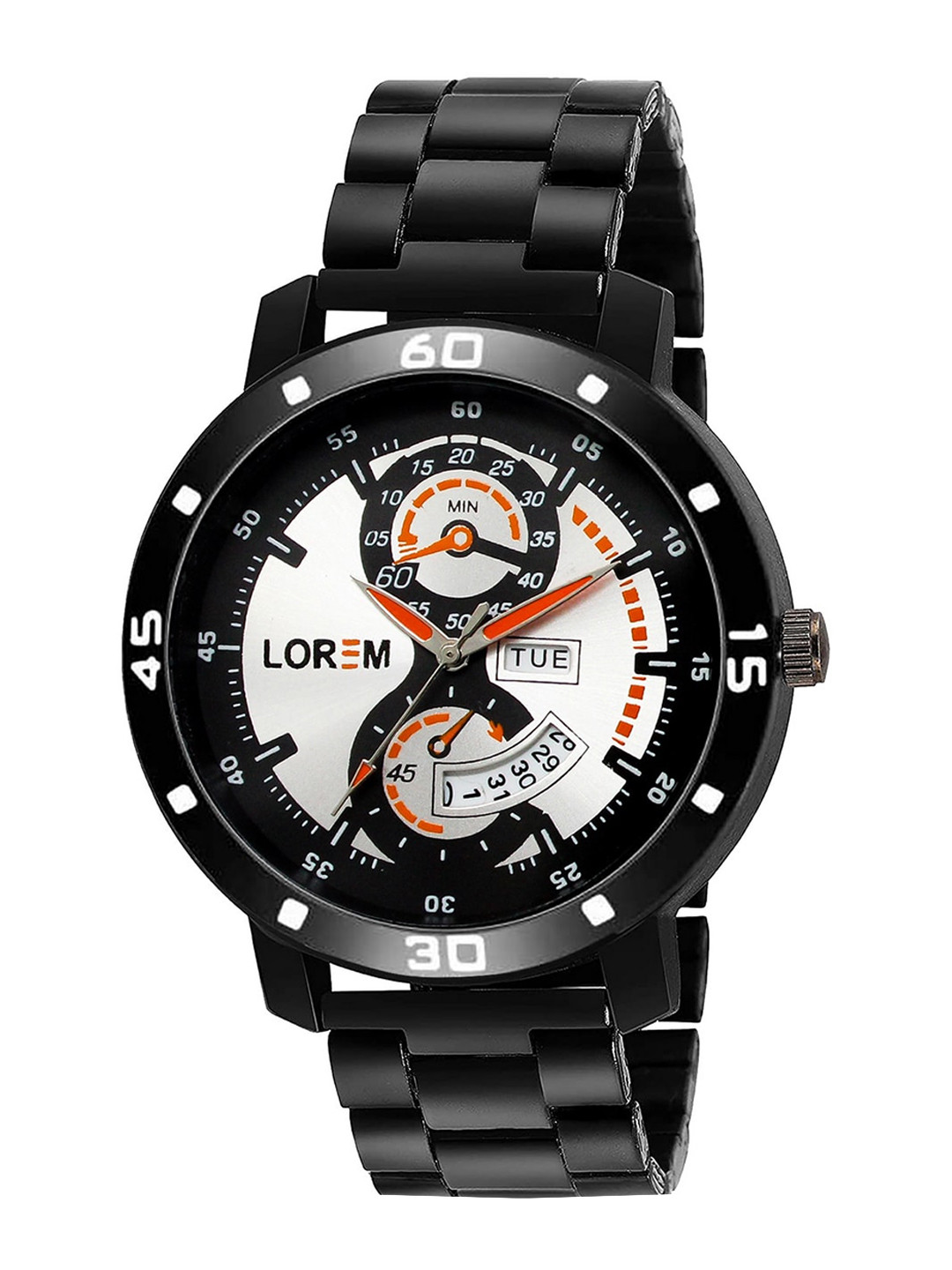 

LOREM Men Printed Round Analogue Watch LR107-A, White