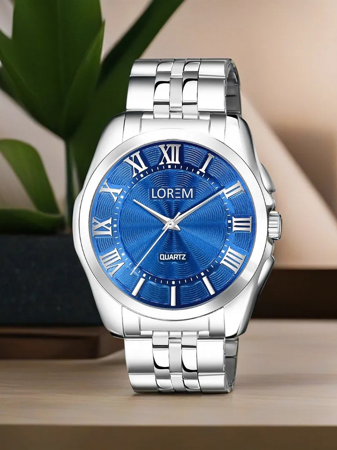 

LOREM Men Dial & Stainless Steel Bracelet Style Straps Analogue Watch LR126-A, Blue