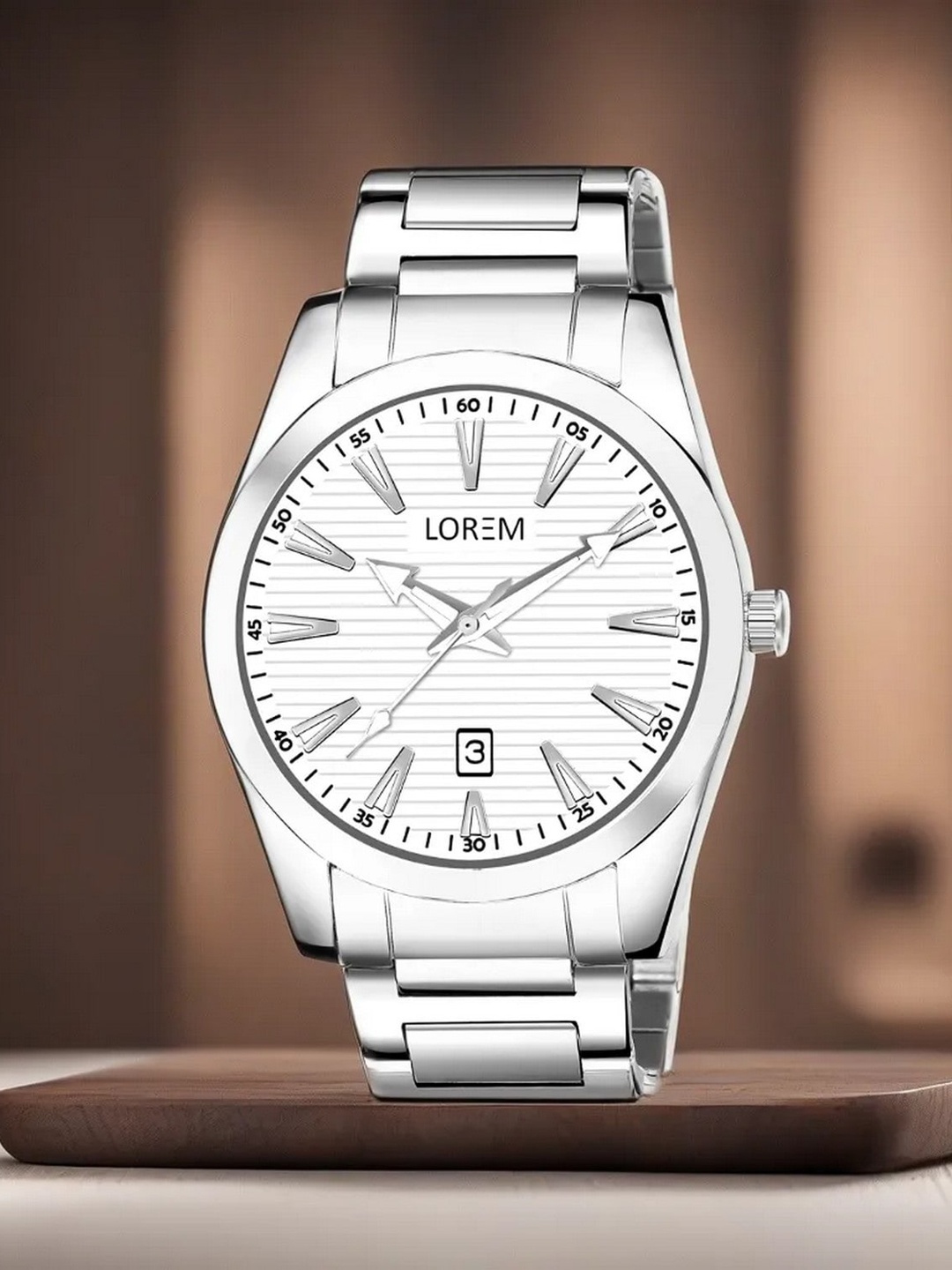 

LOREM Men Dial & Stainless Steel Bracelet Style Straps Analogue Watch LR152-A, White
