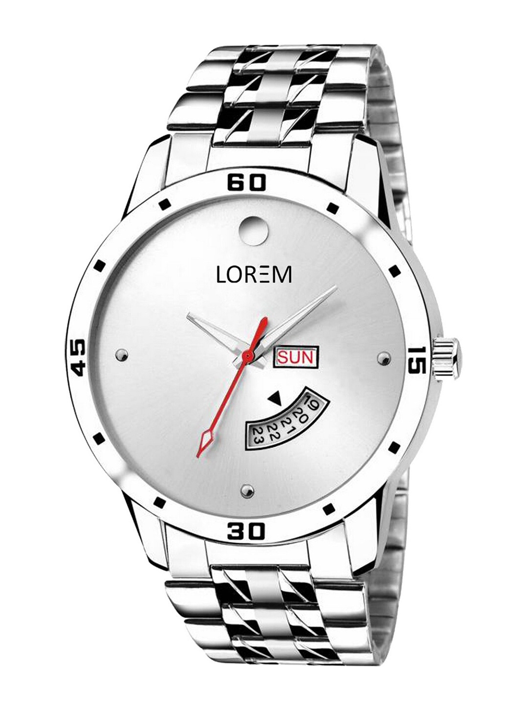 

LOREM Men Stainless Steel Bracelet Style Straps Analogue Watch LR103-A, White