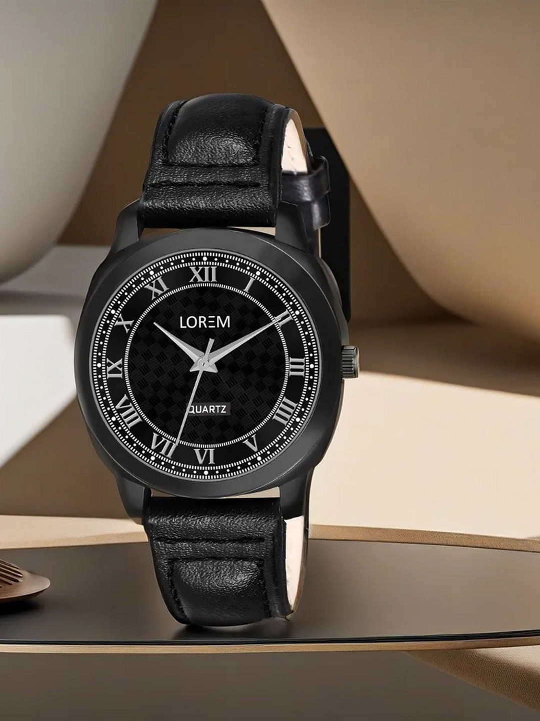 

LOREM Women Textured Dial & Bracelet Style Straps Analogue Watch LR335-A, Black