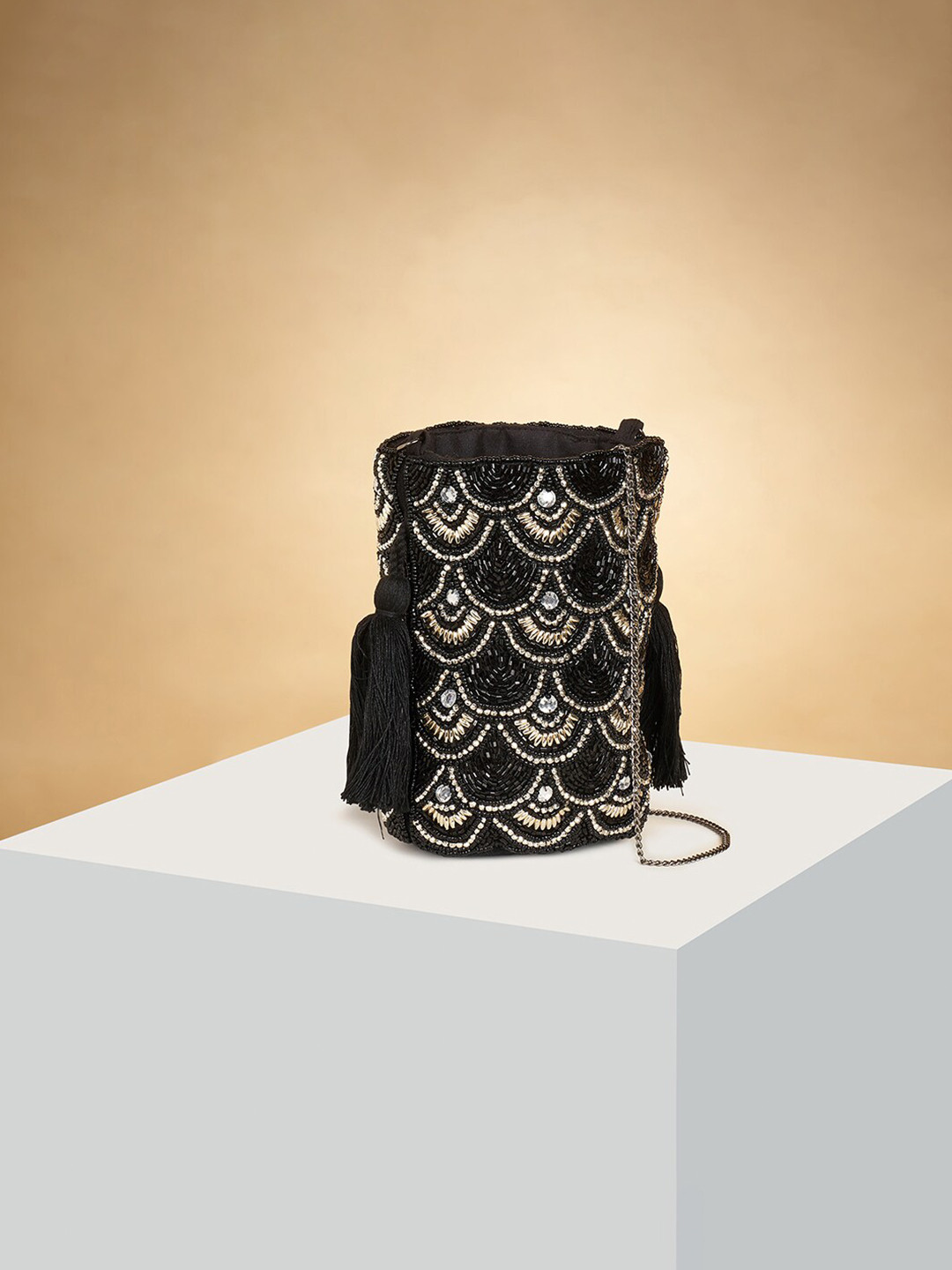 

Forever Glam by Pantaloons Embroidered Potli Clutch, Black