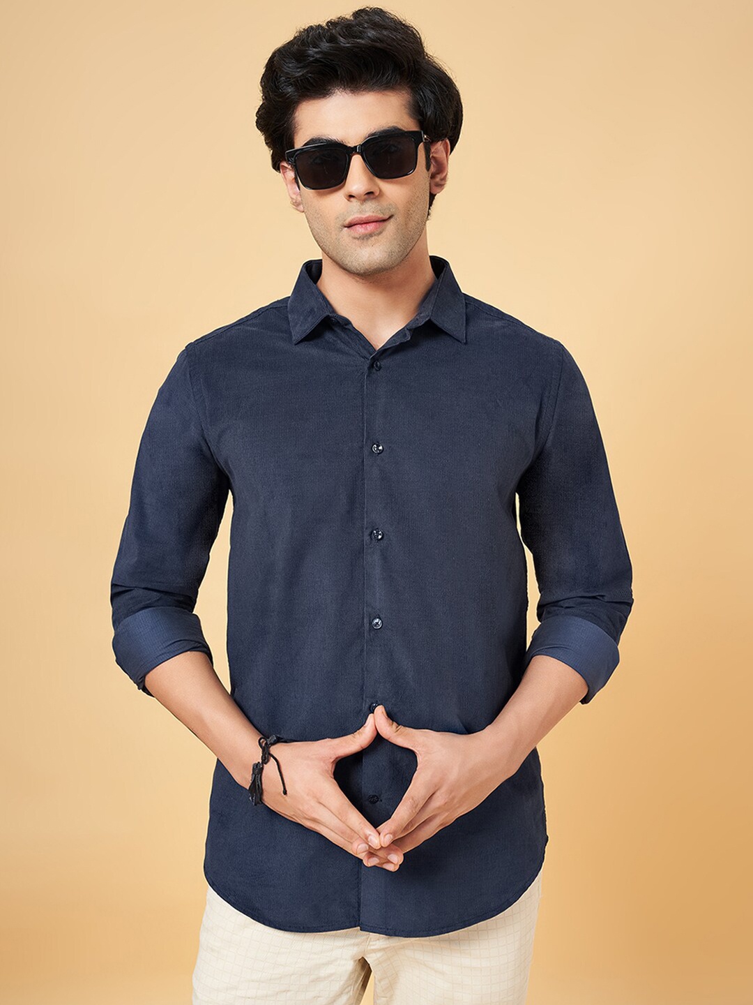 

BYFORD by Pantaloons Men Slim Fit Opaque Party Shirt, Navy blue