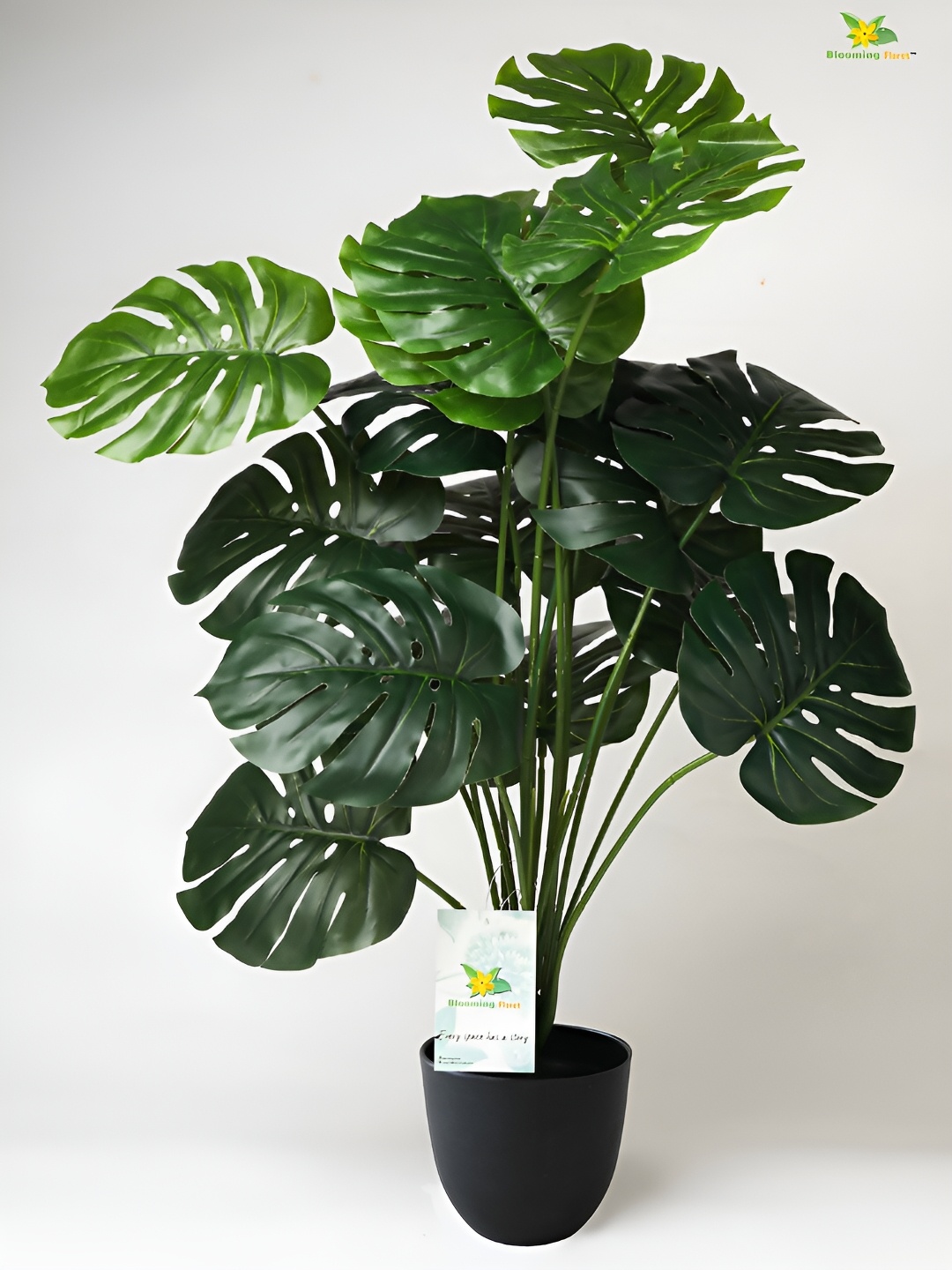 

Blooming Floret Green Monstera Deliciosa Artificial Plant With Pot