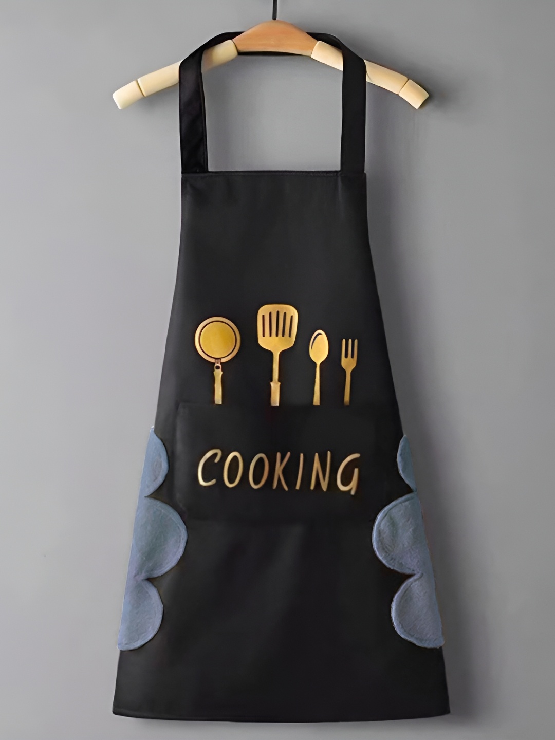 

Yellow Weaves Black Printed Waterproof Apron