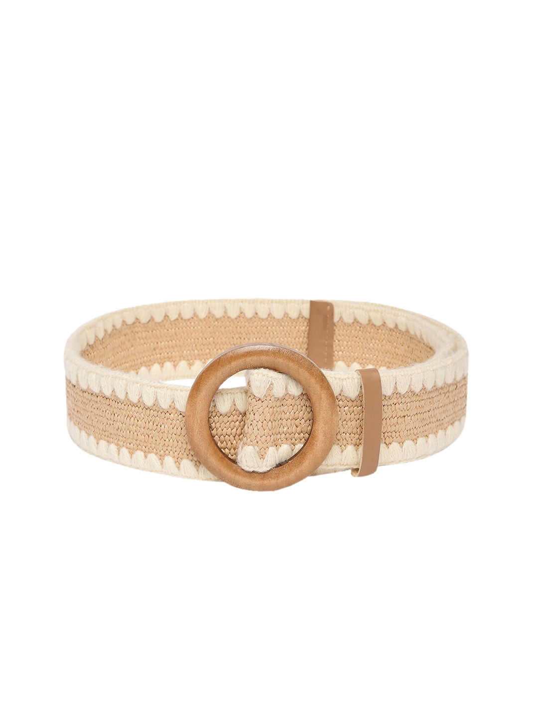 

Mast & Harbour Women Textured PU Belt, Beige