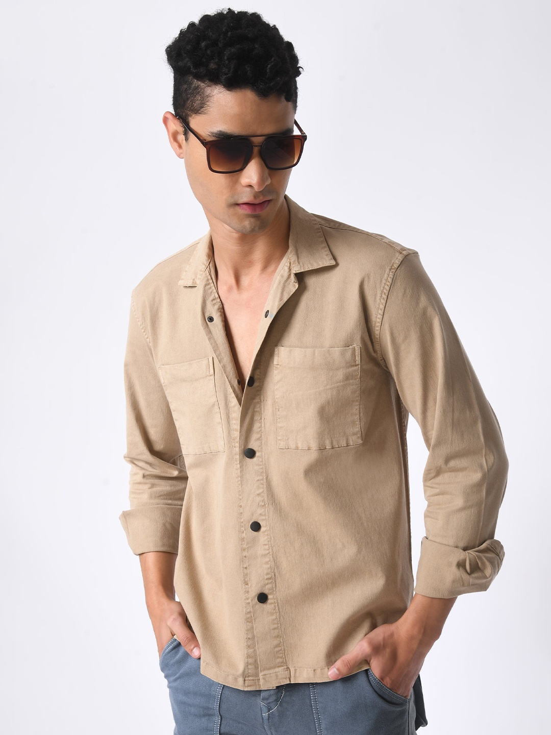 

PURPLEMANGO THE FRUIT OF FASHION Men Relaxed Opaque Casual Shirt, Cream