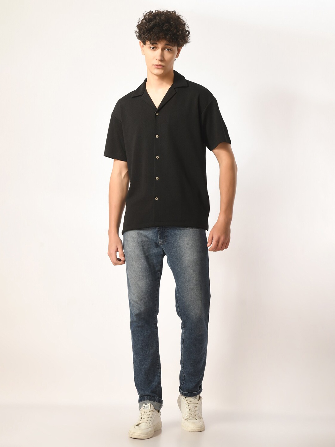 

PURPLEMANGO THE FRUIT OF FASHION Men Relaxed Opaque Casual Shirt, Black