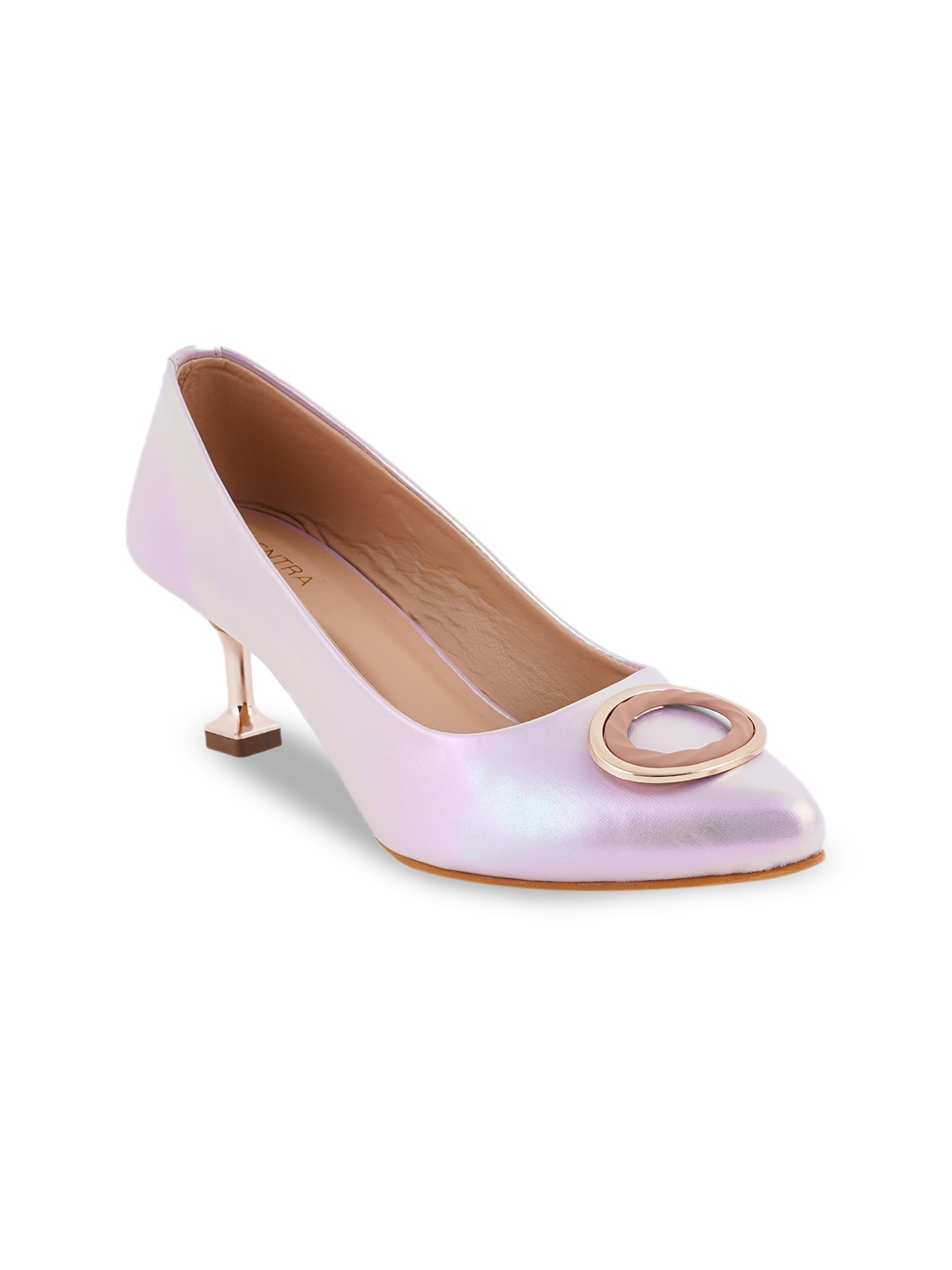 

SCENTRA Pointed Toe Kitten Heeled Pumps, Pink