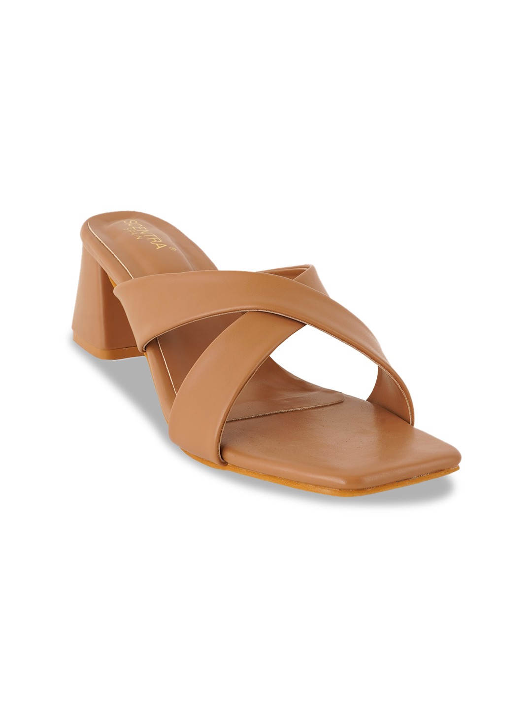 

SCENTRA Open Toe Block Heels, Tan