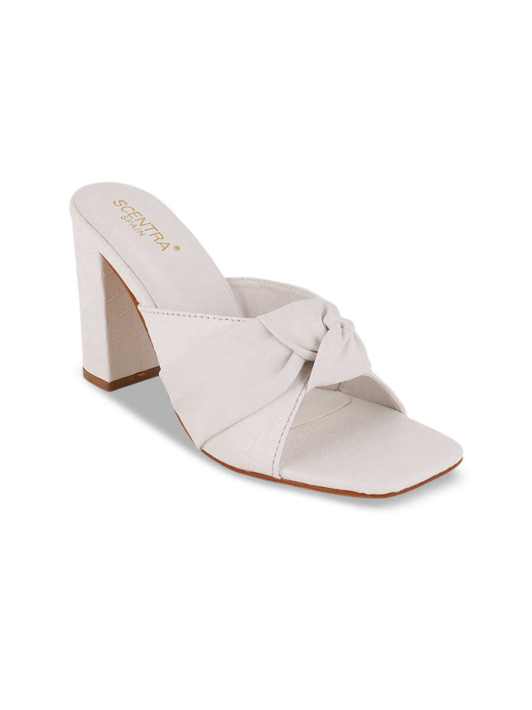 

SCENTRA Open Toe Block Heels, White