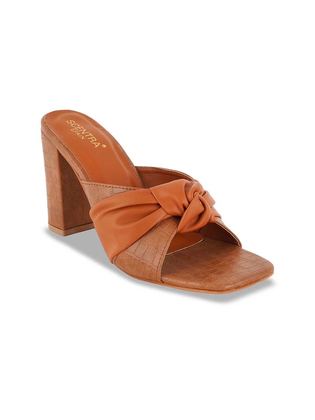 

SCENTRA Open Toe Block Heels, Tan