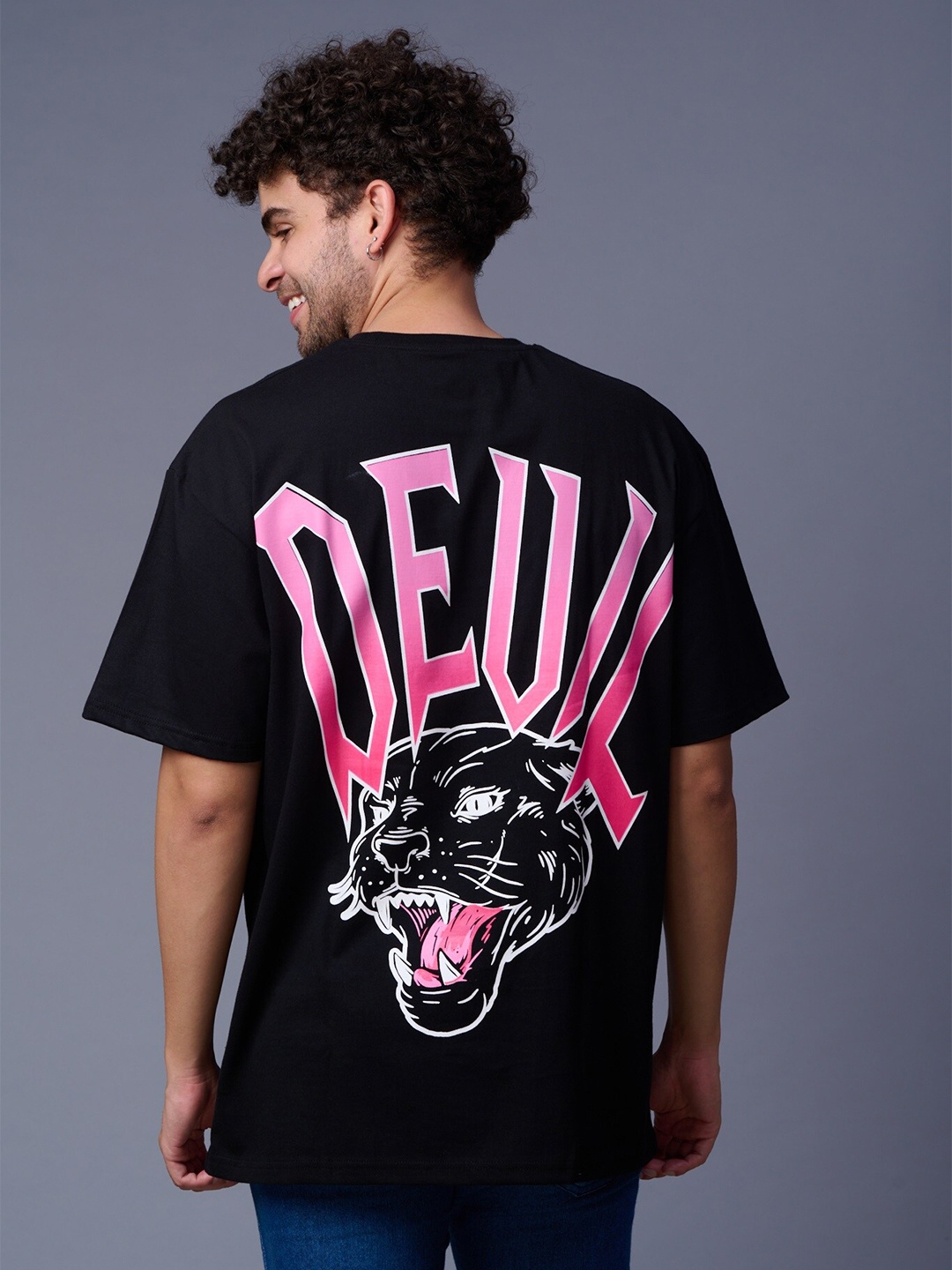 

GO DEVIL Men Typography Printed T-shirt, Black