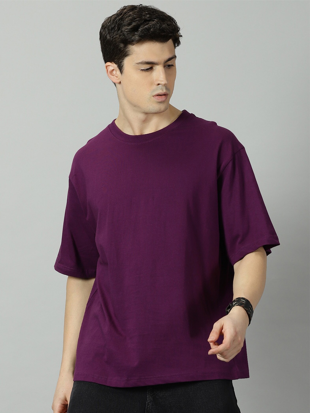 

SLOWLORIS Men Pockets T-shirt, Burgundy