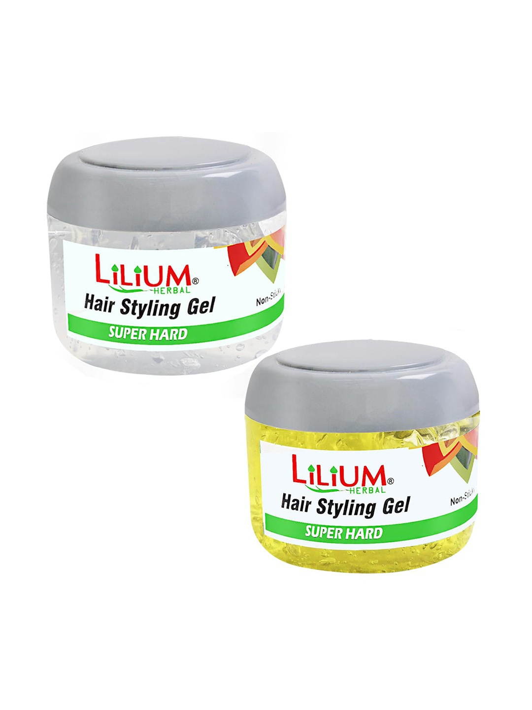 

Lilium Set Of 2 Super Hard Hair Styling Gel - 300 ml Each, Yellow