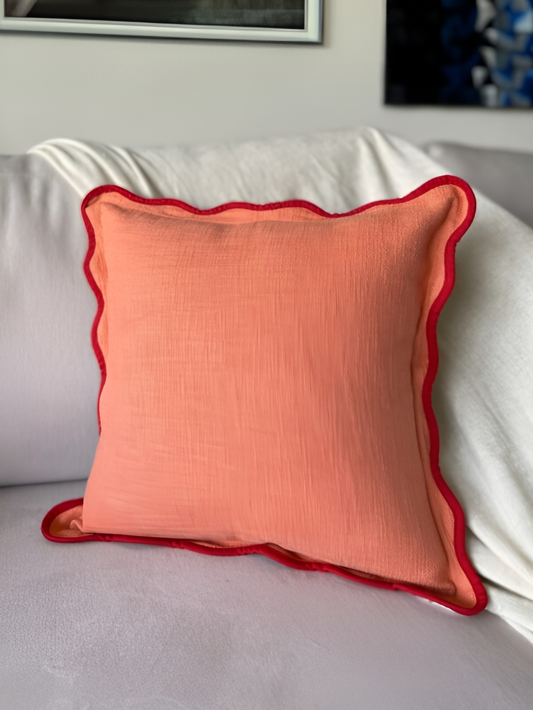 

NURTURE INDIA Orange & Red Square Cushion Cover