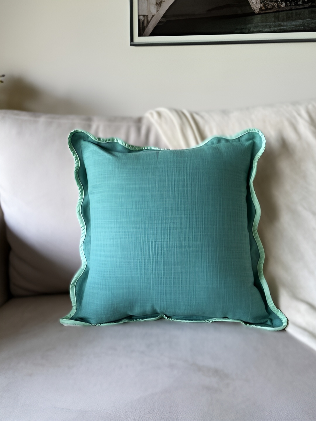 

NURTURE INDIA Green & Blue Square Cushion Covers