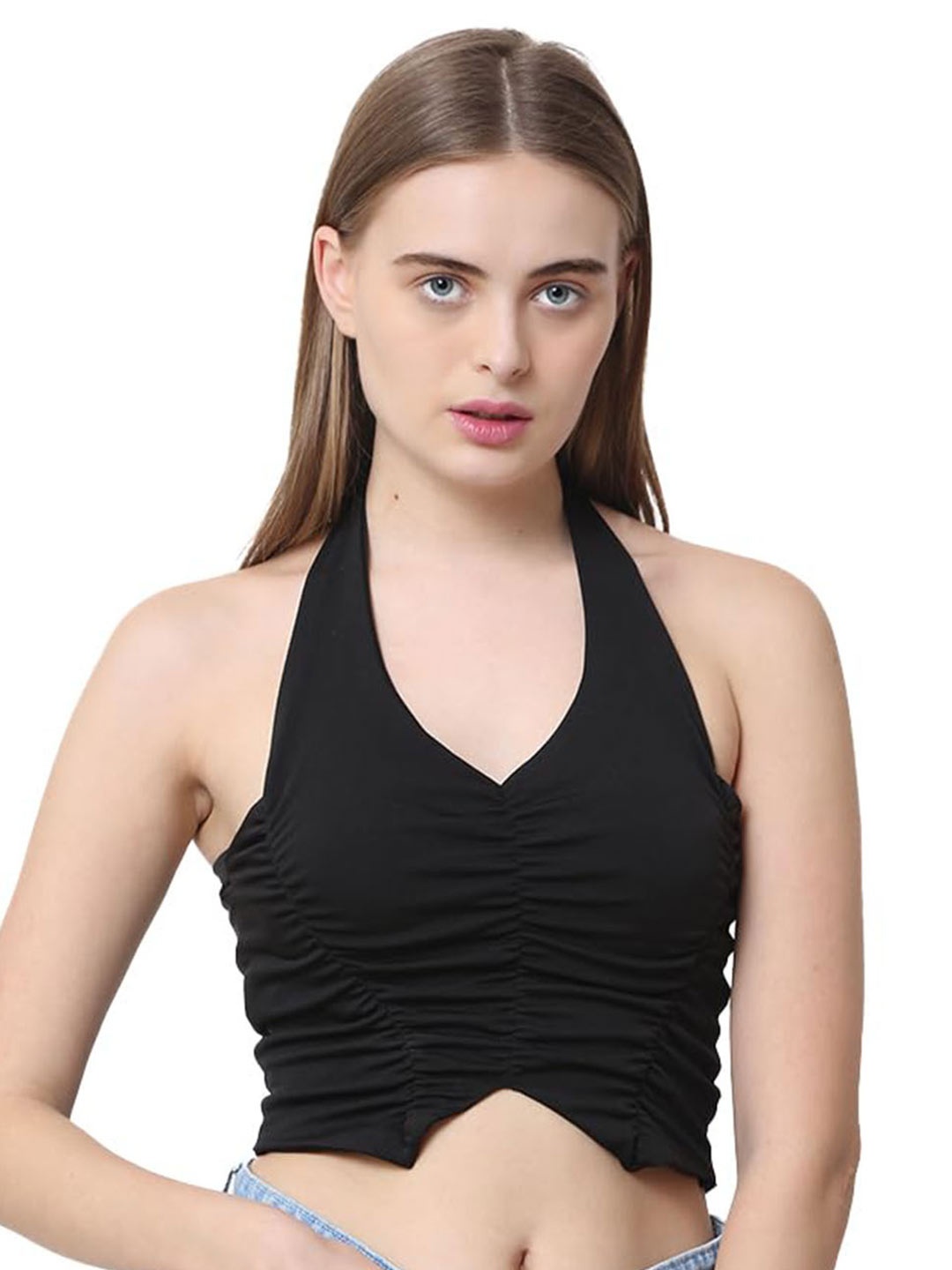 

CareDone Halter Neck Cotton Top, Black