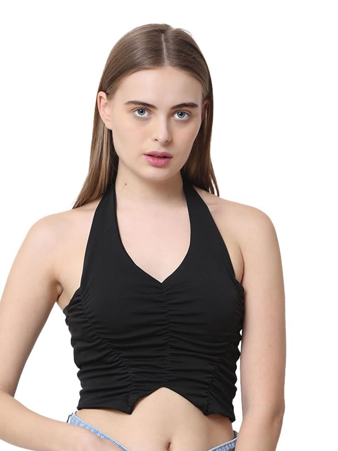 

CareDone Halter Neck Cotton Top, Black