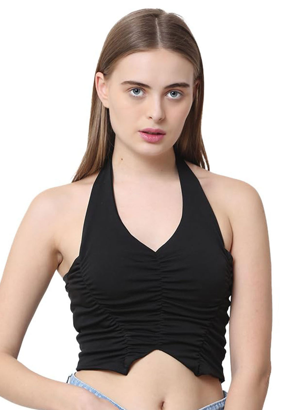 

CareDone Halter Neck Cotton Top, Black