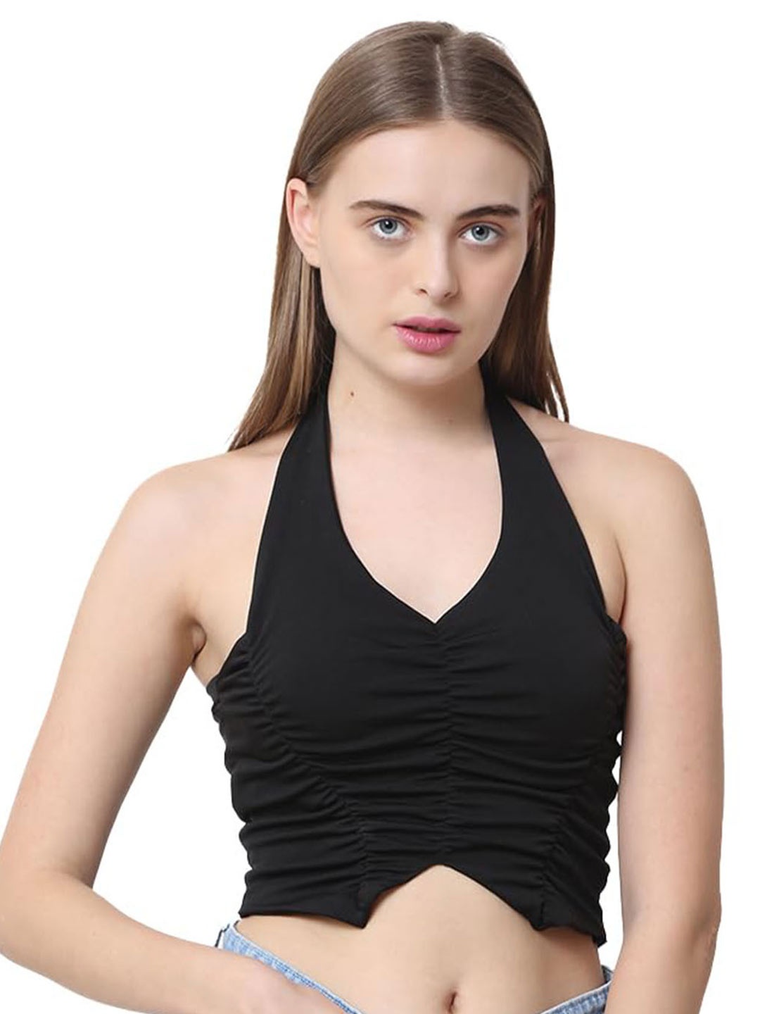 

CareDone Halter Neck Cotton Top, Black