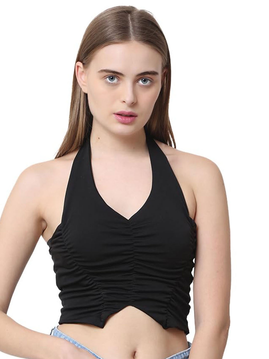 

CareDone Halter Neck Cotton Top, Black