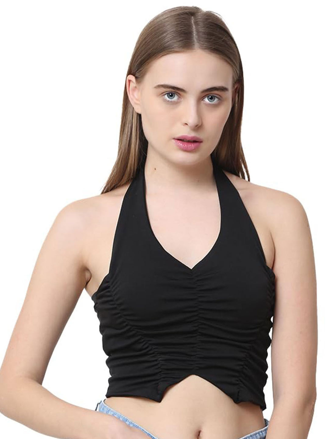 

CareDone Halter Neck Cotton Top, Black