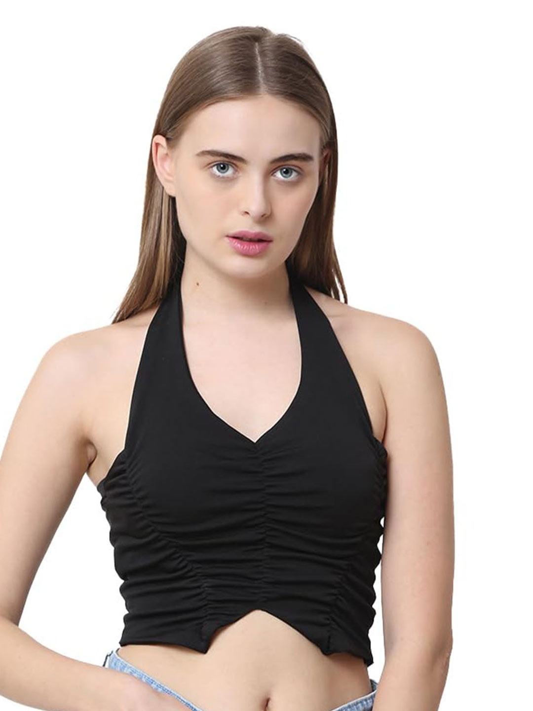 

CareDone Halter Neck Cotton Top, Black
