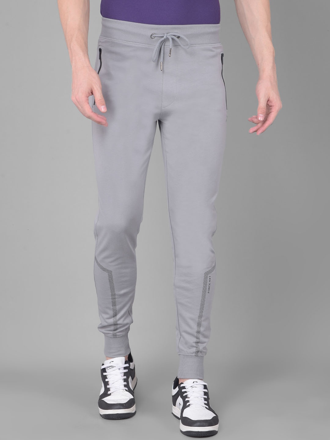 

Force NXT Men Super Combed Cotton Slim Fit Joggers, Grey