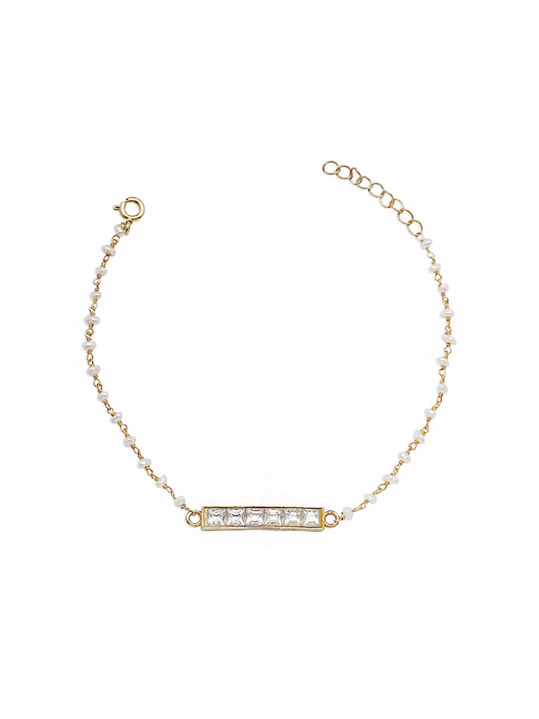 

Unniyarcha Women Silver Gold-Plated Wraparound Bracelet