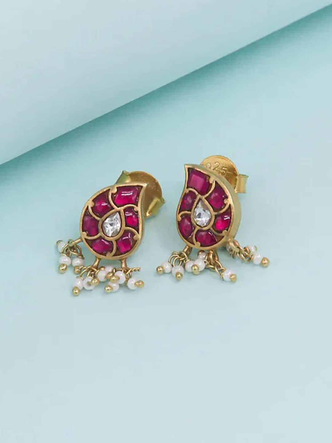 

Unniyarcha 925 Silver Gold-Plated Contemporary Drop Earrings