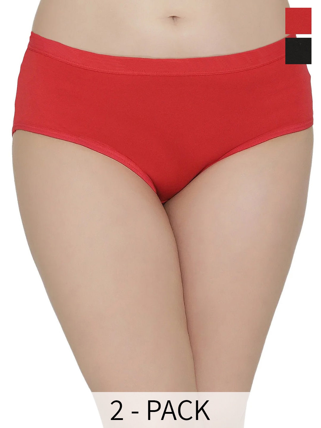 

SONA Pack Of 2 Anti Microbial Hipster Briefs, Red