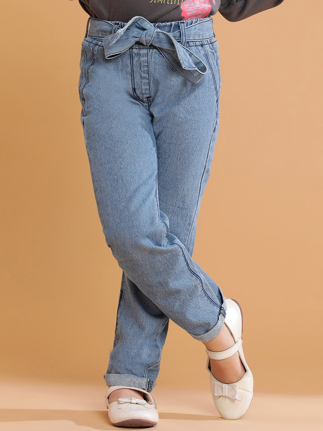 

TALES & STORIES Girls Clean Look Heavy Fade Jeans, Blue