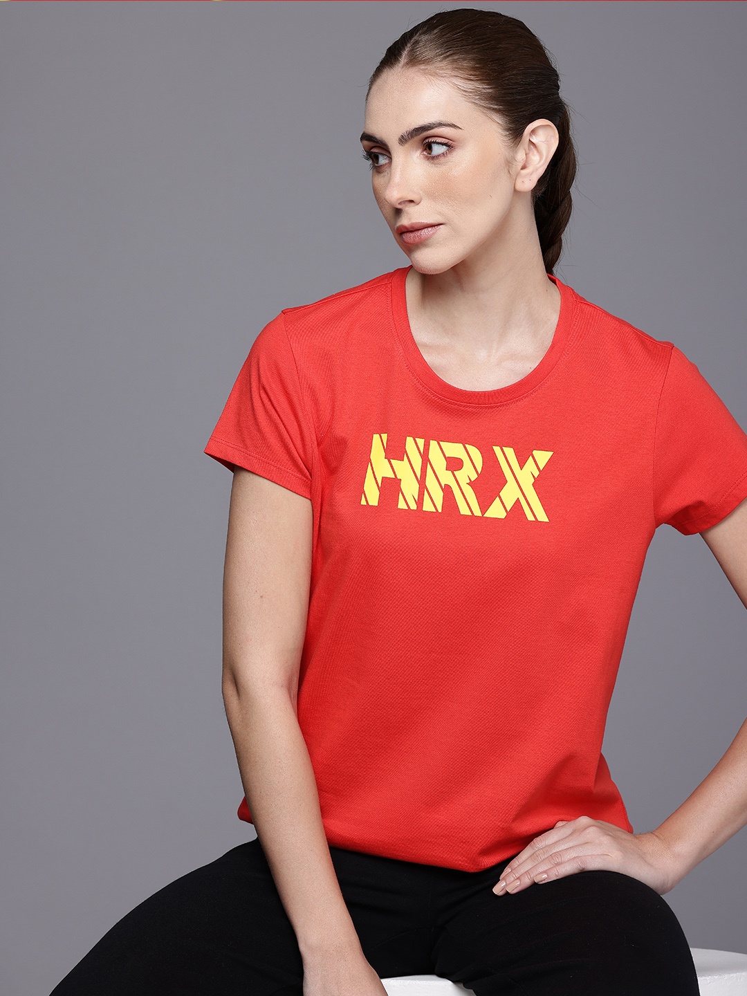 

HRX by Hrithik Roshan Lifestyle Brand Logo Printed T-shirt, Red