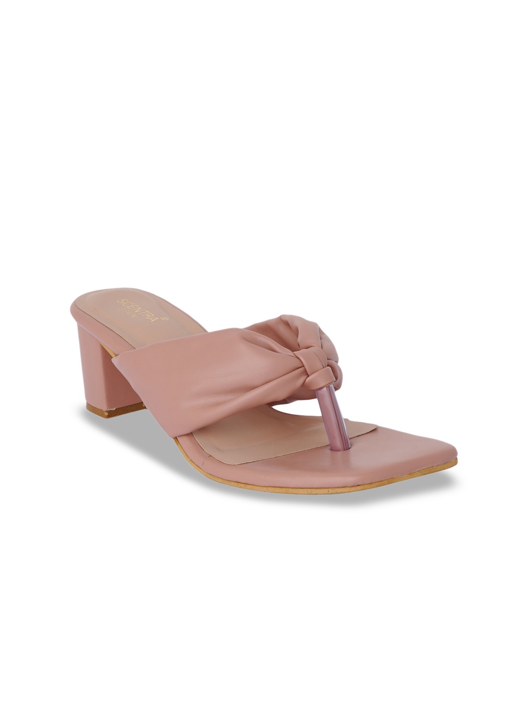 

SCENTRA Open Toe Block Heels, Peach