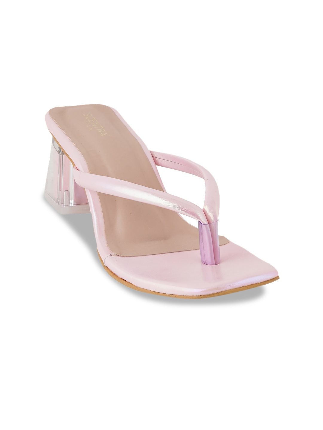

SCENTRA Open Toe Block Heels, Pink