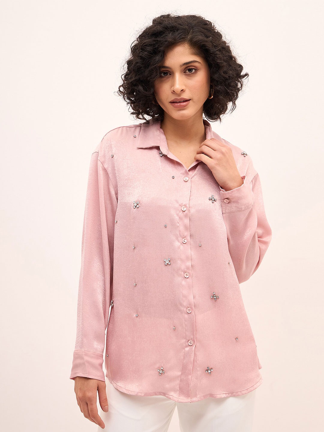 

SALT ATTIRE Women Opaque Formal Shirt, Pink