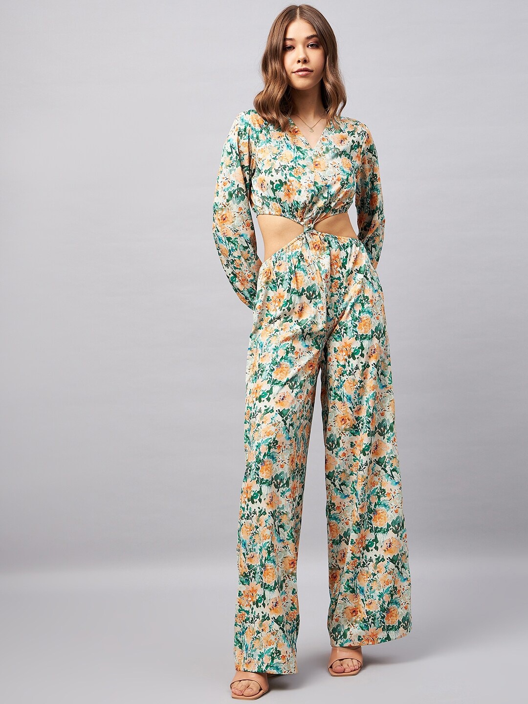 

Orchid Blues Printed Basic Jumpsuit, Green