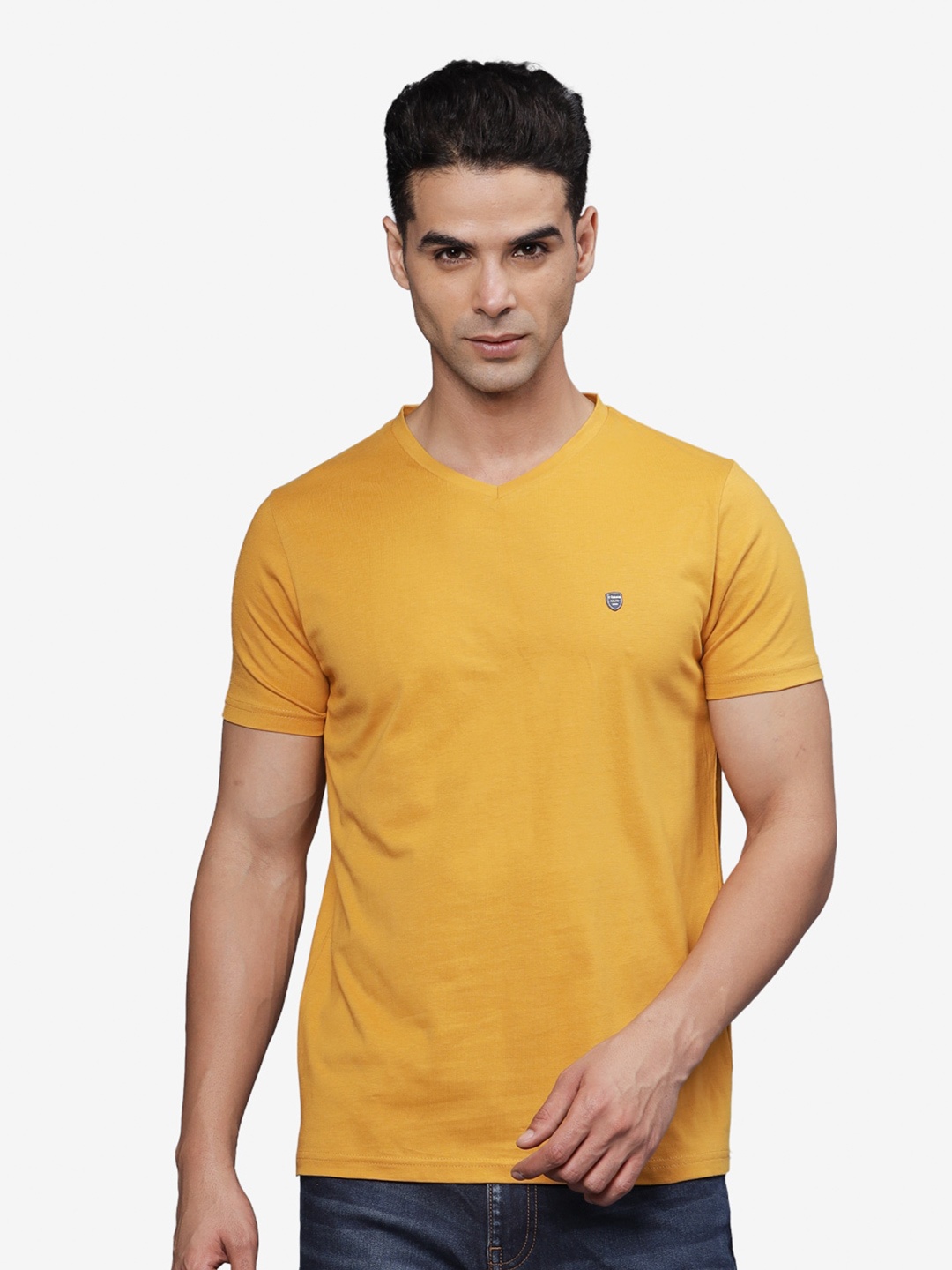 

t-base Men V-Neck T-shirt, Mustard