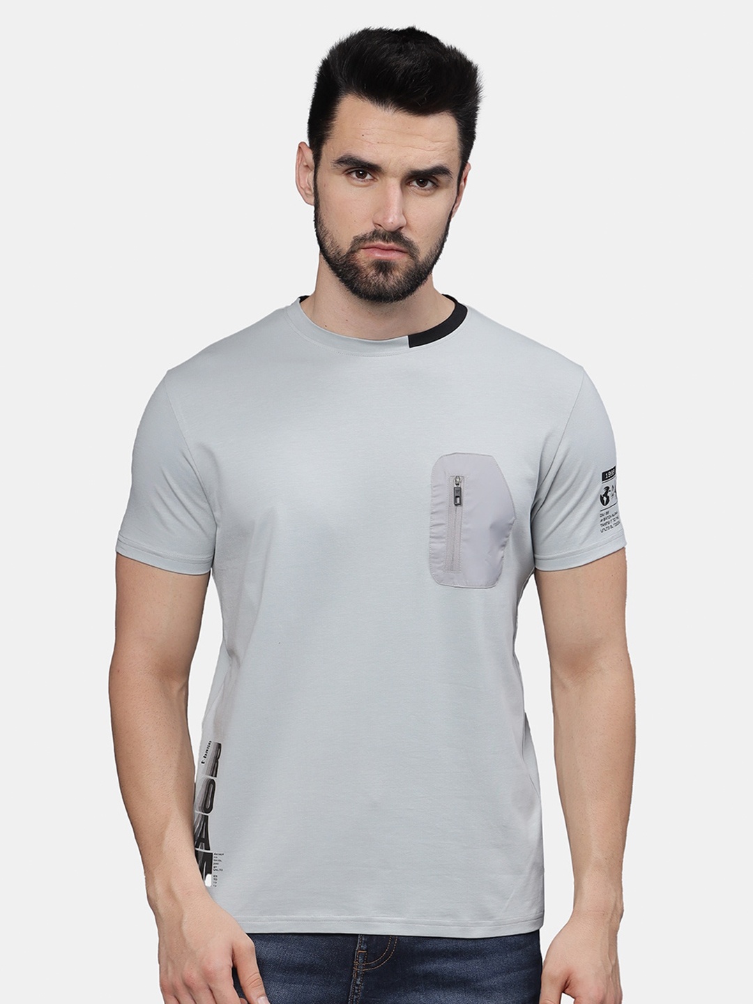 

t-base Men Pockets T-shirt, Grey