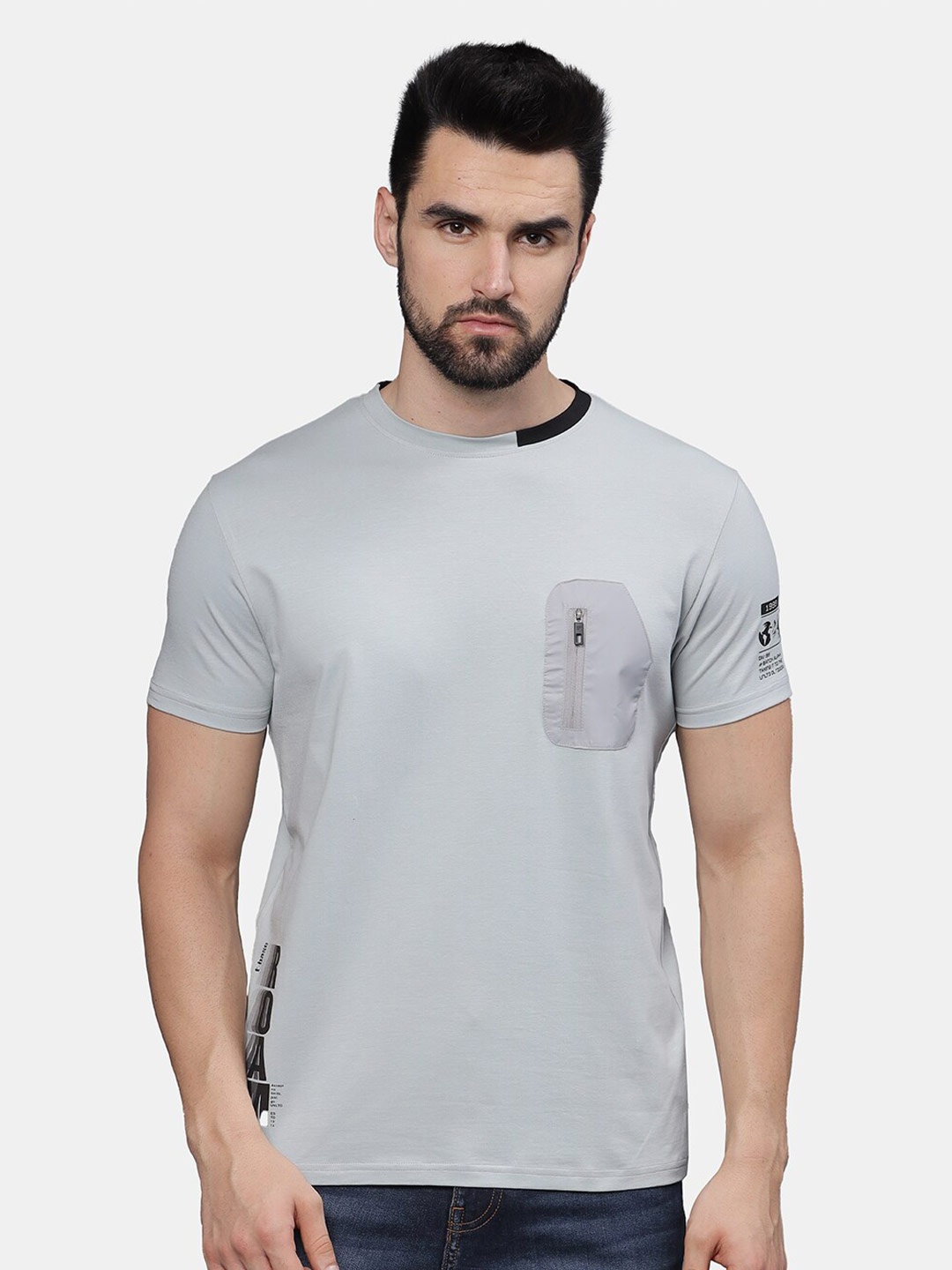 

t-base Men Pockets T-shirt, Grey