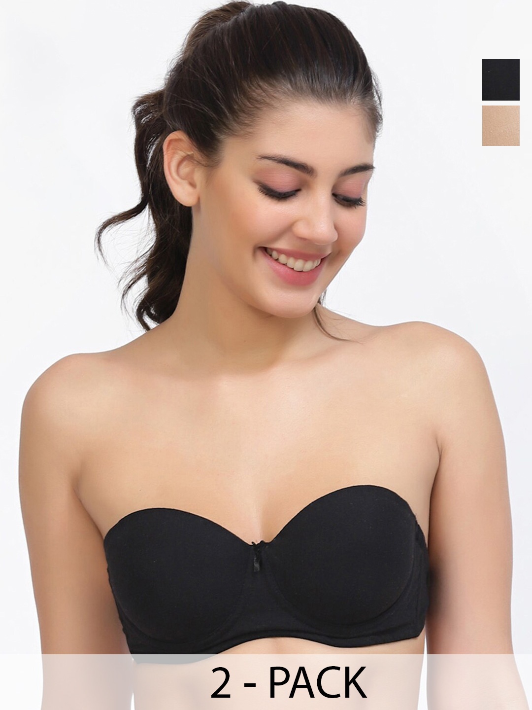 

Inner Sense Organic Cotton Padded Underwired Strapless and Backless Bra, Nude