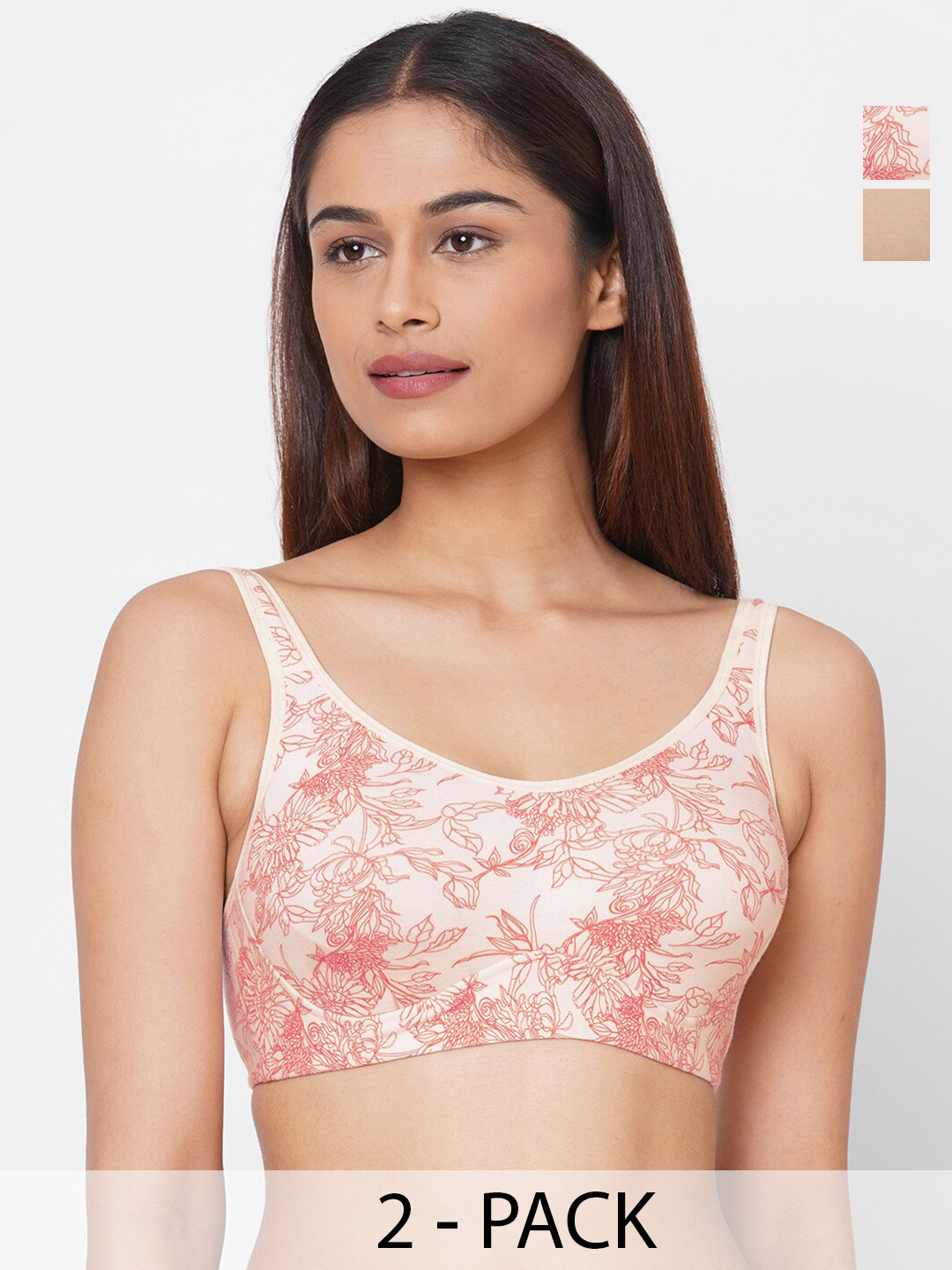 

Inner Sense Pack of 2 Full Coverage Anti Odour Minimizer Bras with Anti Microbial, White