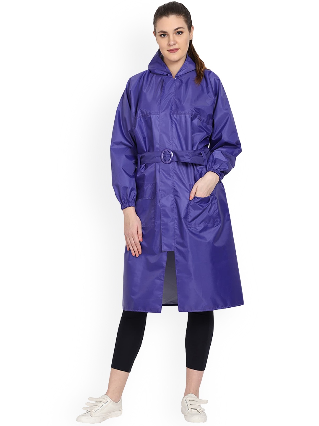 

Zacharias Hooded Long Raincoat, Purple