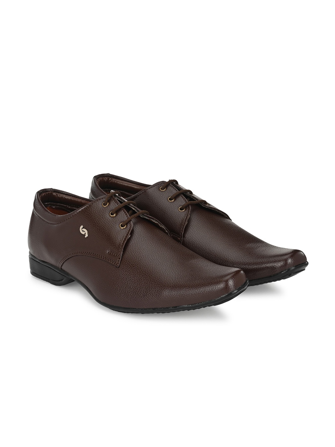 

Rising Wolf Men Textured Formal Derbys, Brown