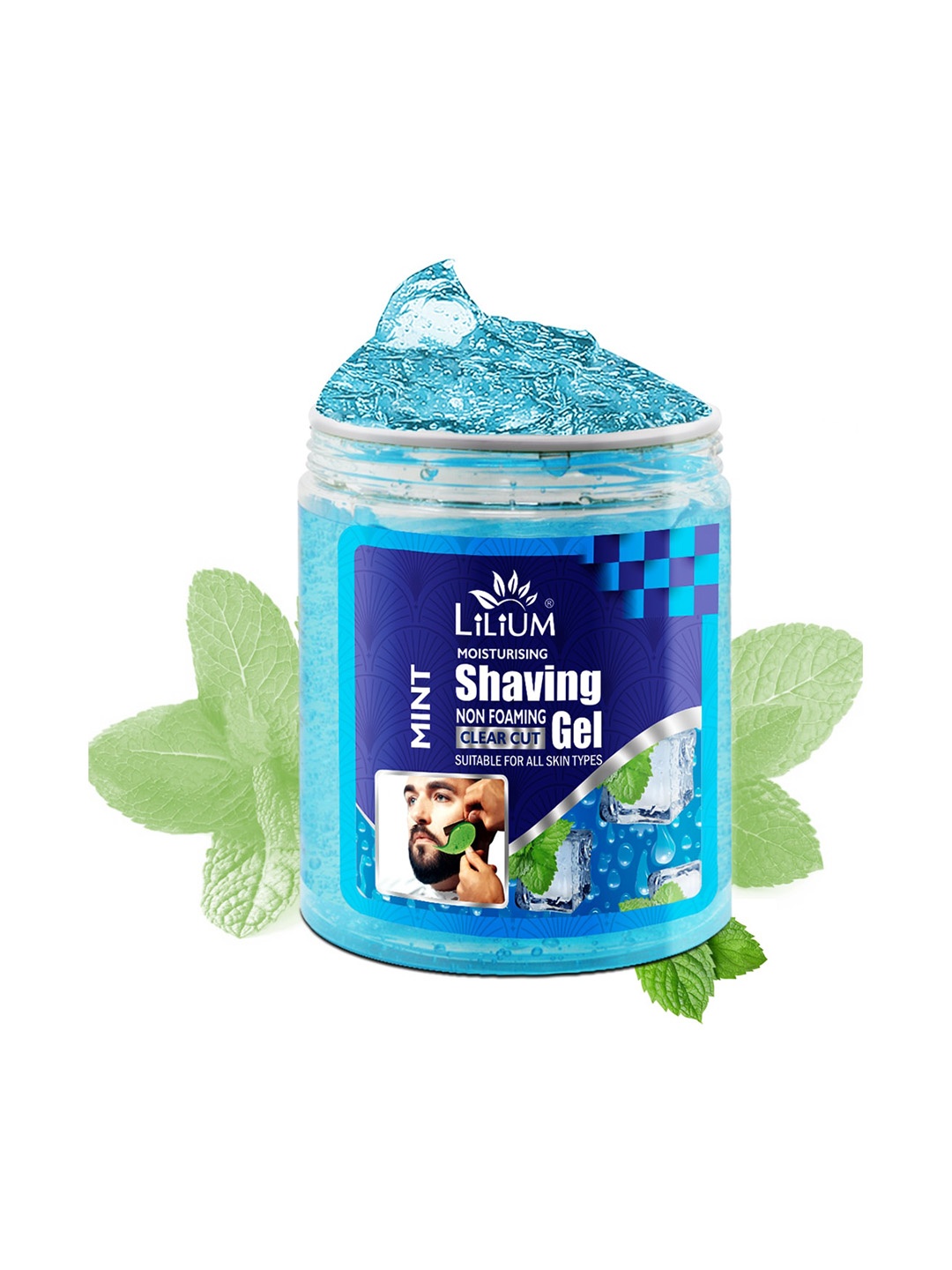 

Lilium Non Foaming Mint Shaving Gel - 500 ml, Blue