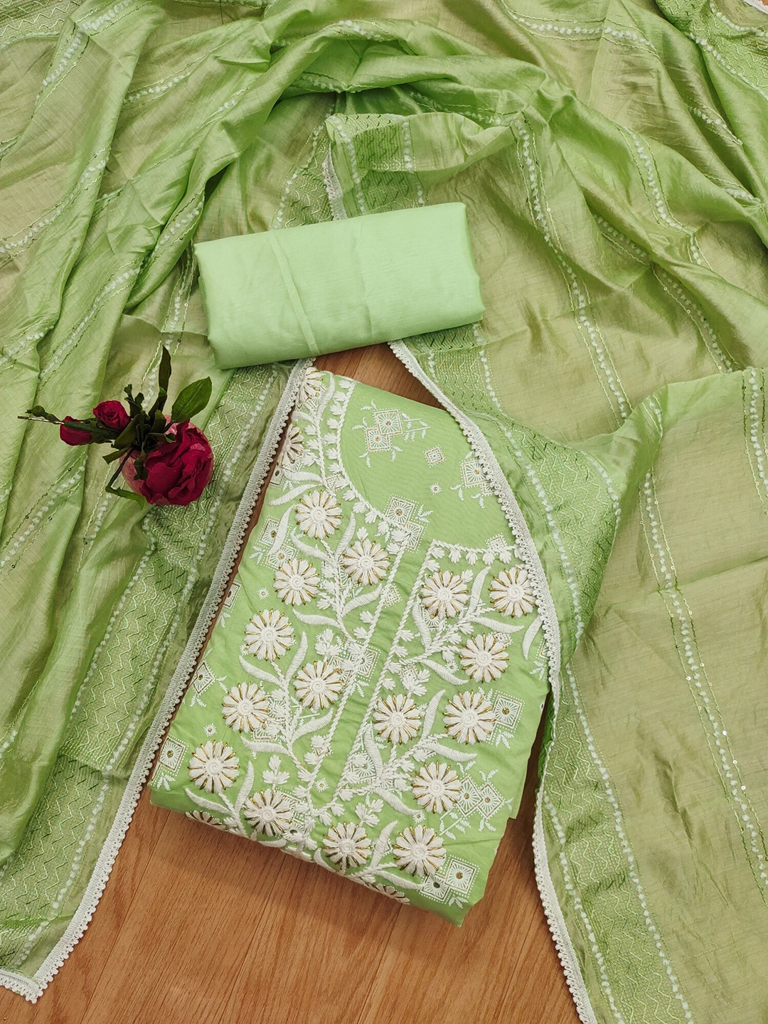 

KALINI Ethnic Motifs Embroidered Unstitched Dress Material, Green