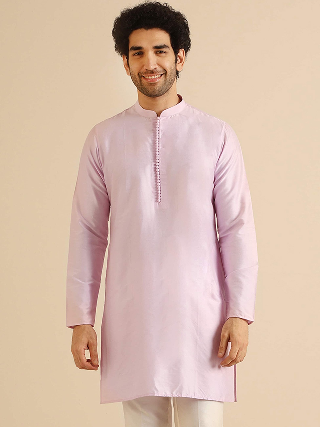 

KISAH Mandarin Collar Straight Kurta, Lavender